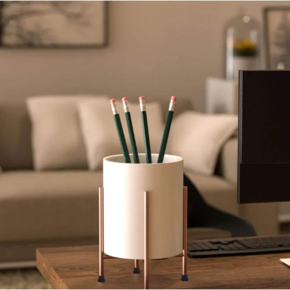 Makeup Brush Oragnizer - Pen/Pencil Holder - Small Flower/Planter Pot w/ Stand